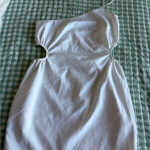 Zara White One-Shoulder Mini Dress